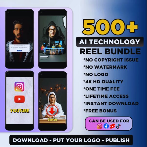 500+ AI Technology Reels Videos Bundle